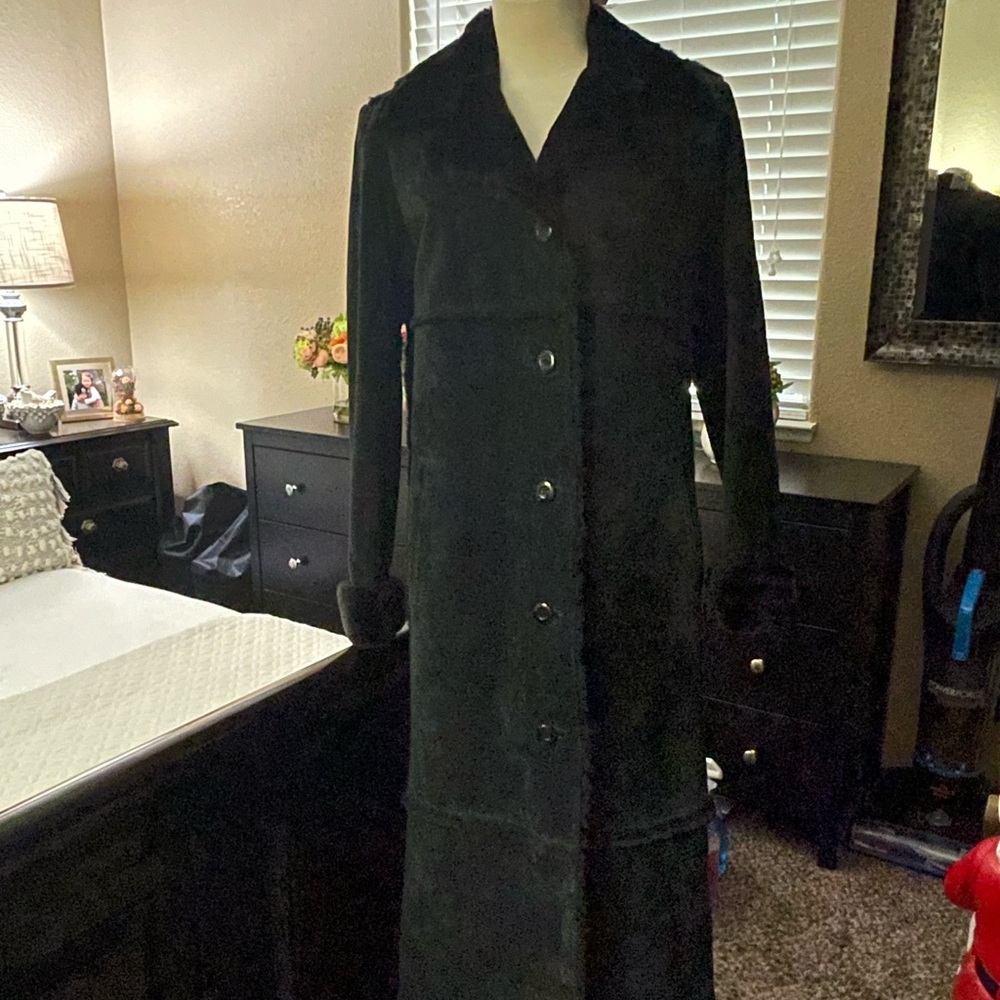 NWT Women's Genuine Vintage Suede Coat w/ Shearling Trim by Express